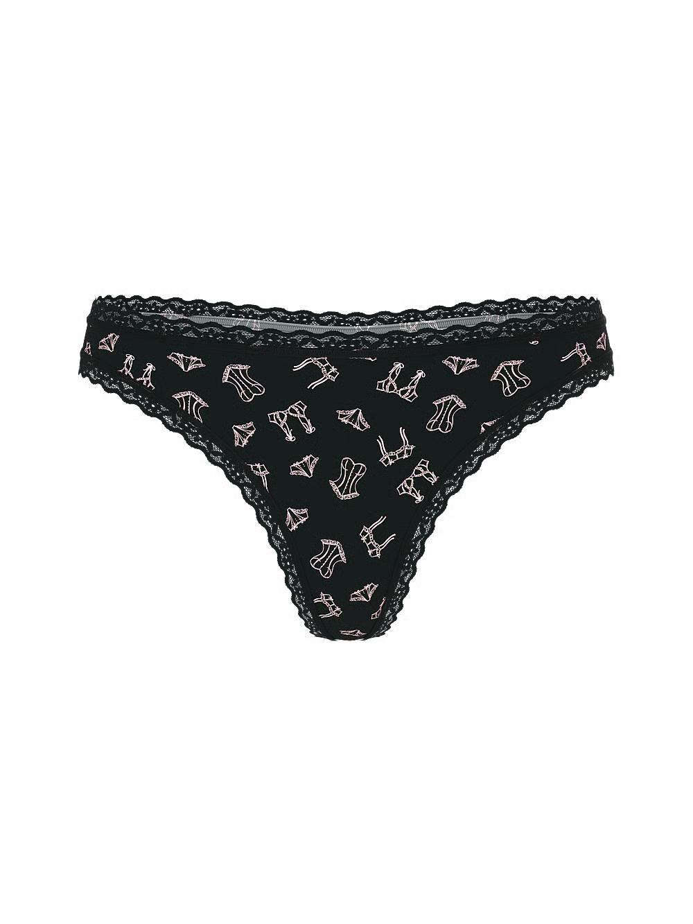 Panty Tanga de Algodón con Cintura de Encaje – Victoria’s Secret
