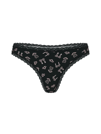 Panty Tanga de Algodón con Cintura de Encaje – Victoria’s Secret