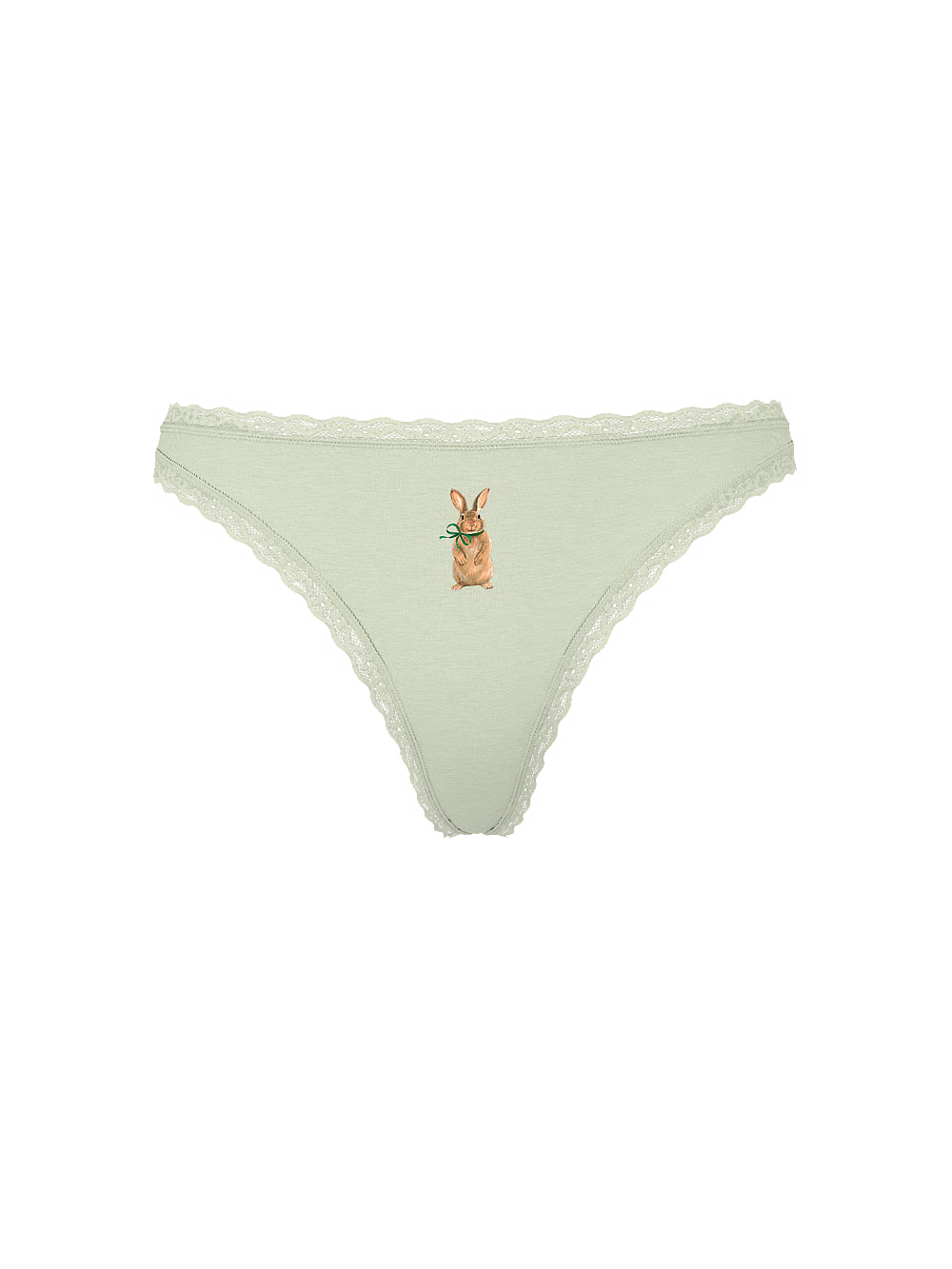 Panty Tanga de algodón con cintura de encaje - Victoria's Secret