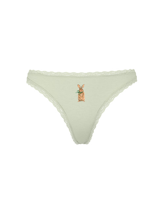 Panty Tanga de algodón con cintura de encaje - Victoria's Secret