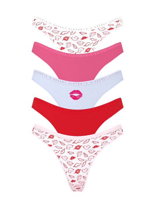 Pack x5 Panties Tanga High-Leg de Algodón Elástico – Victoria’s Secret